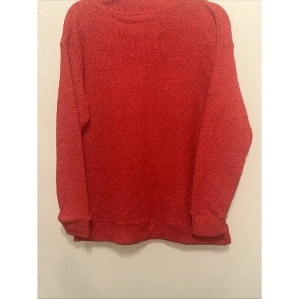 Comfy Terry Christmas Pullover Red Joy Love Peace Believe‎ Holiday Top